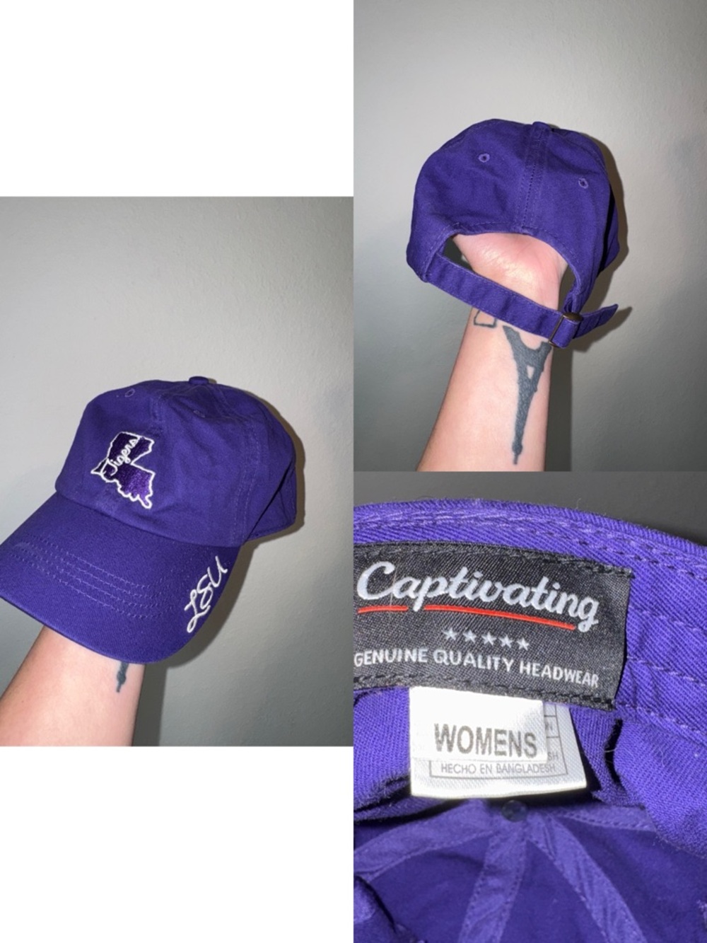Captivating Women's Purple LSU Embroidered Baseball Cap